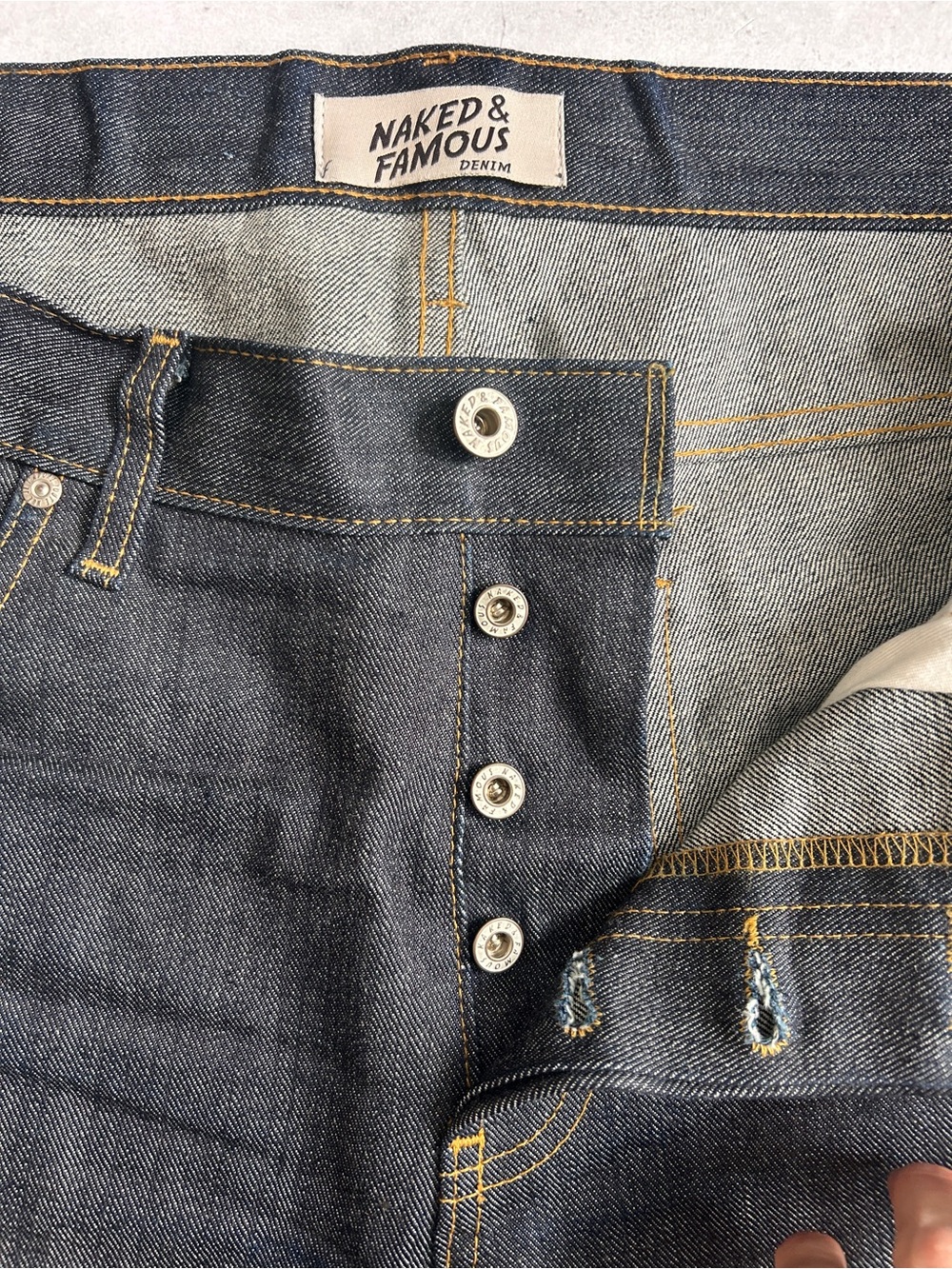 Naked & Famous Super Guy Left Hand Twill Selvedge Jeans Sz 38 Raw Denim - Picture 8 of 16